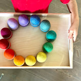 Filzbälle mit Schälchen 12 Farben