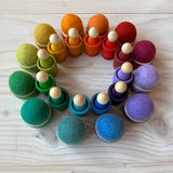 Filzbälle mit Schälchen 12 Farben