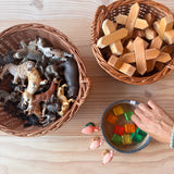 Runder Weidenkorb mit Griffen