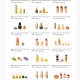 Eine bildliche Liste der fünfzehn verschiedenen Versionen der Grapat Lucky Lucky 3. Edition Überraschungsboxen für Kinder.