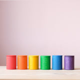 Holzbecher mit Deckel 6 Farben