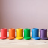 Holzbecher mit Deckel 6 Farben