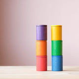 Holzbecher mit Deckel 6 Farben