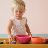 Jutekörbe Set Mini Rosa-Gelb