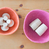 Jutekörbe Set Mini Rosa-Gelb