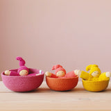 Jutekörbe Set Mini Rosa-Gelb