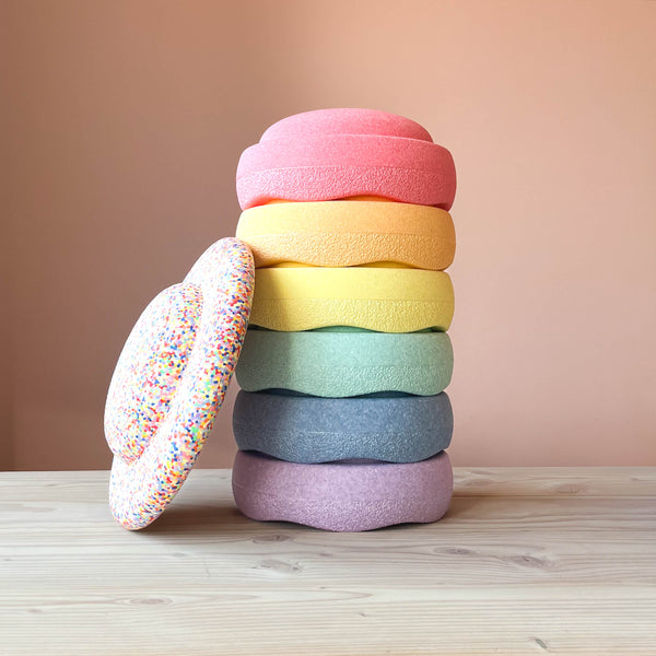 Stapelstein Bundle Pastell 6+1 Balance Board GRATIS