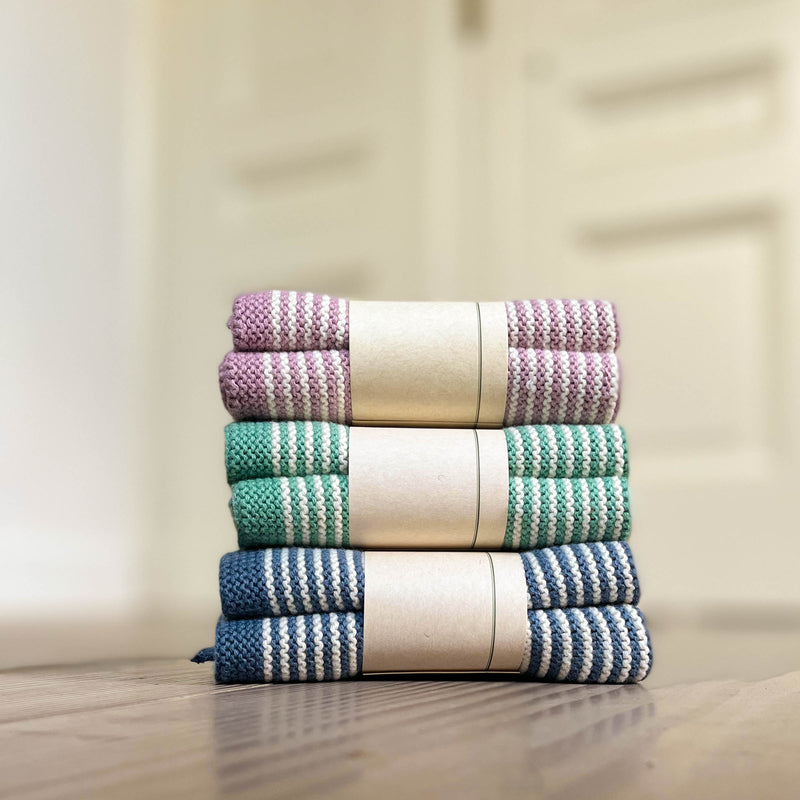 Kleine Stricktücher gestreift im 2er Set